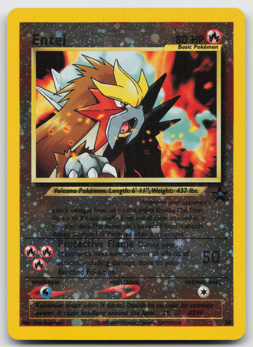 Entei Promo Reverse Holo WoTC Promo 34/53 MP