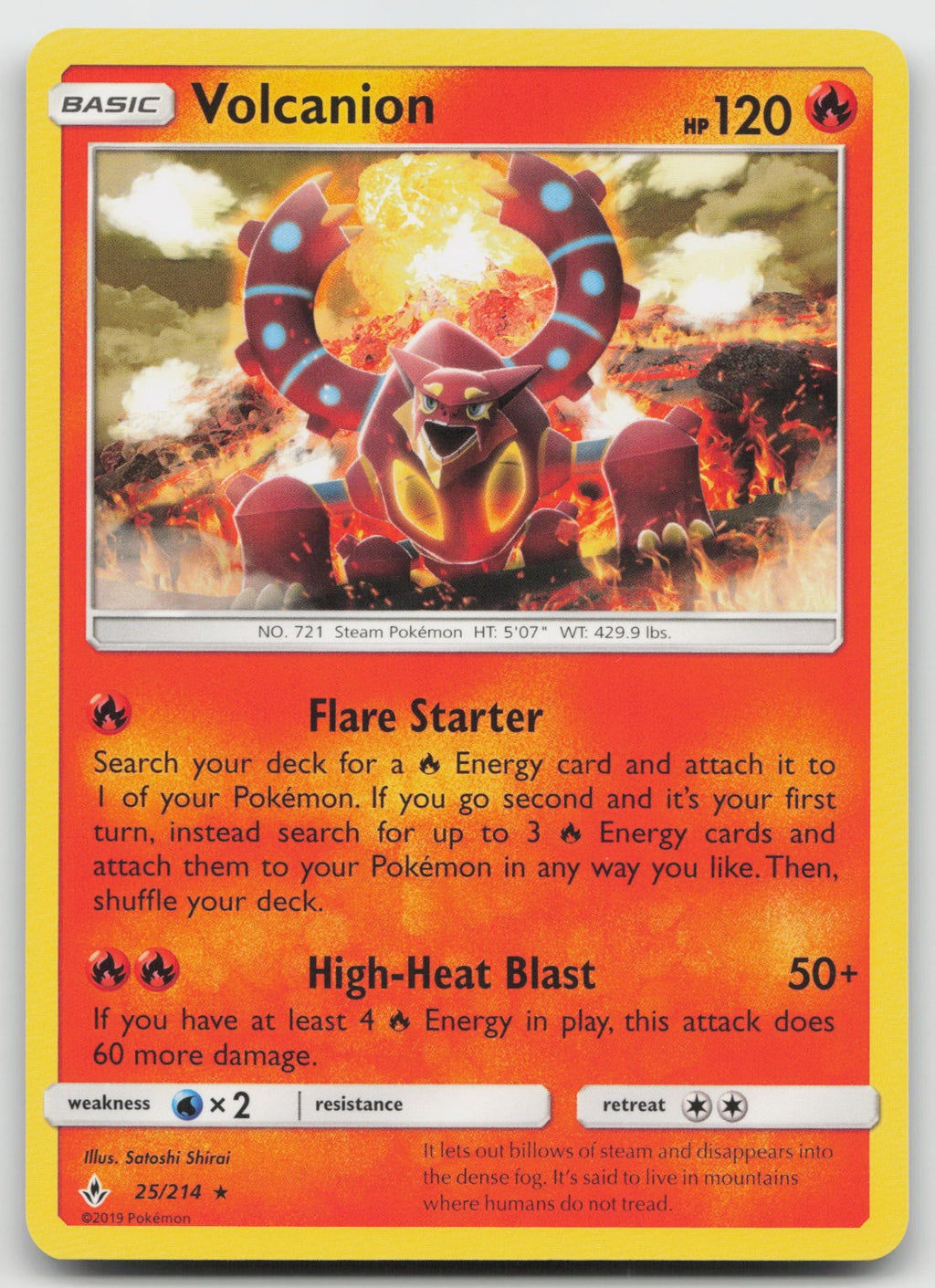 Volcanion Non Holo Rare Deck Exclusives SM - Unbroken Bonds 25/214 NM