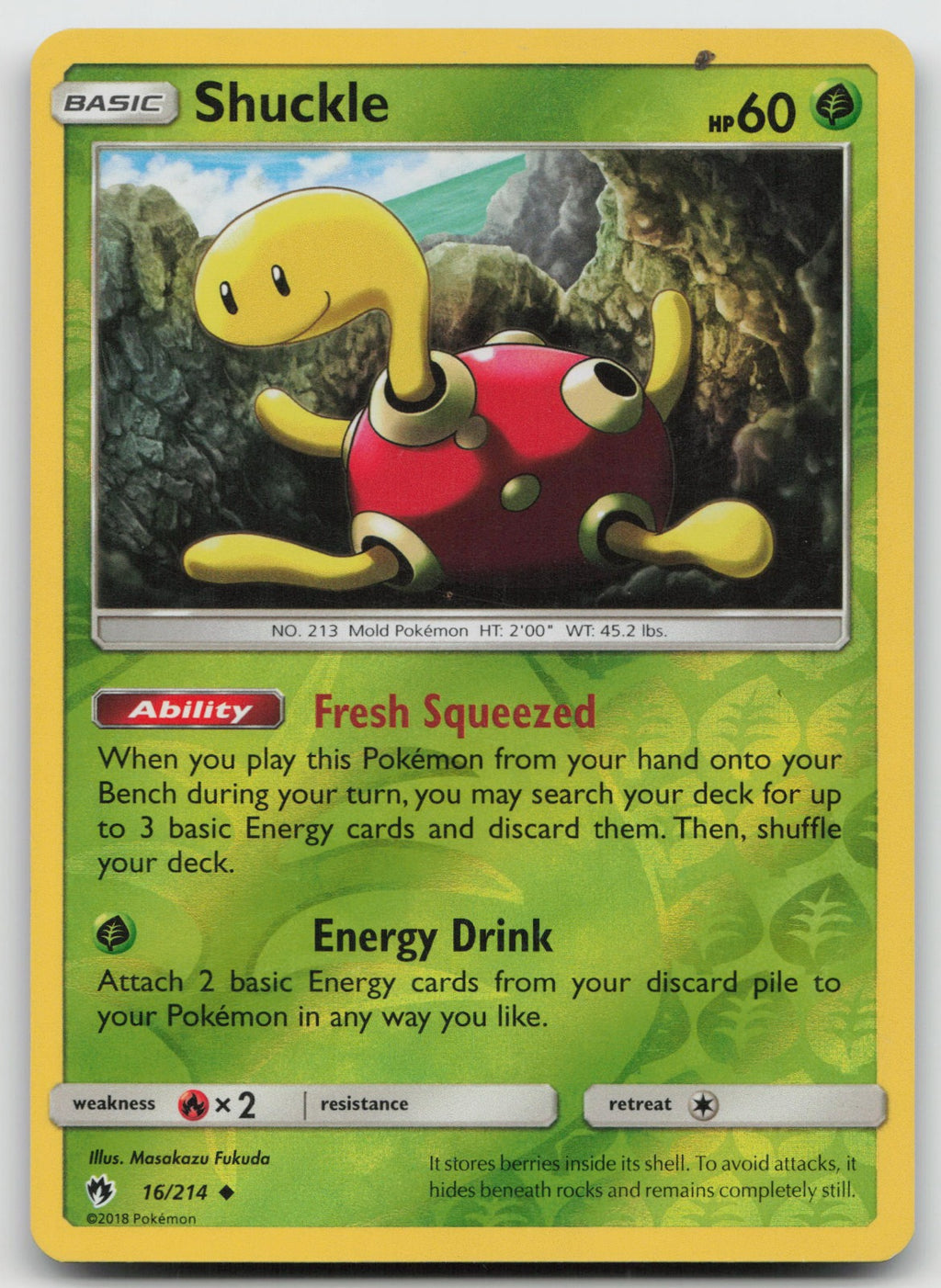 Shuckle Reverse Holo Uncommon SM - Lost Thunder 16/214 LP
