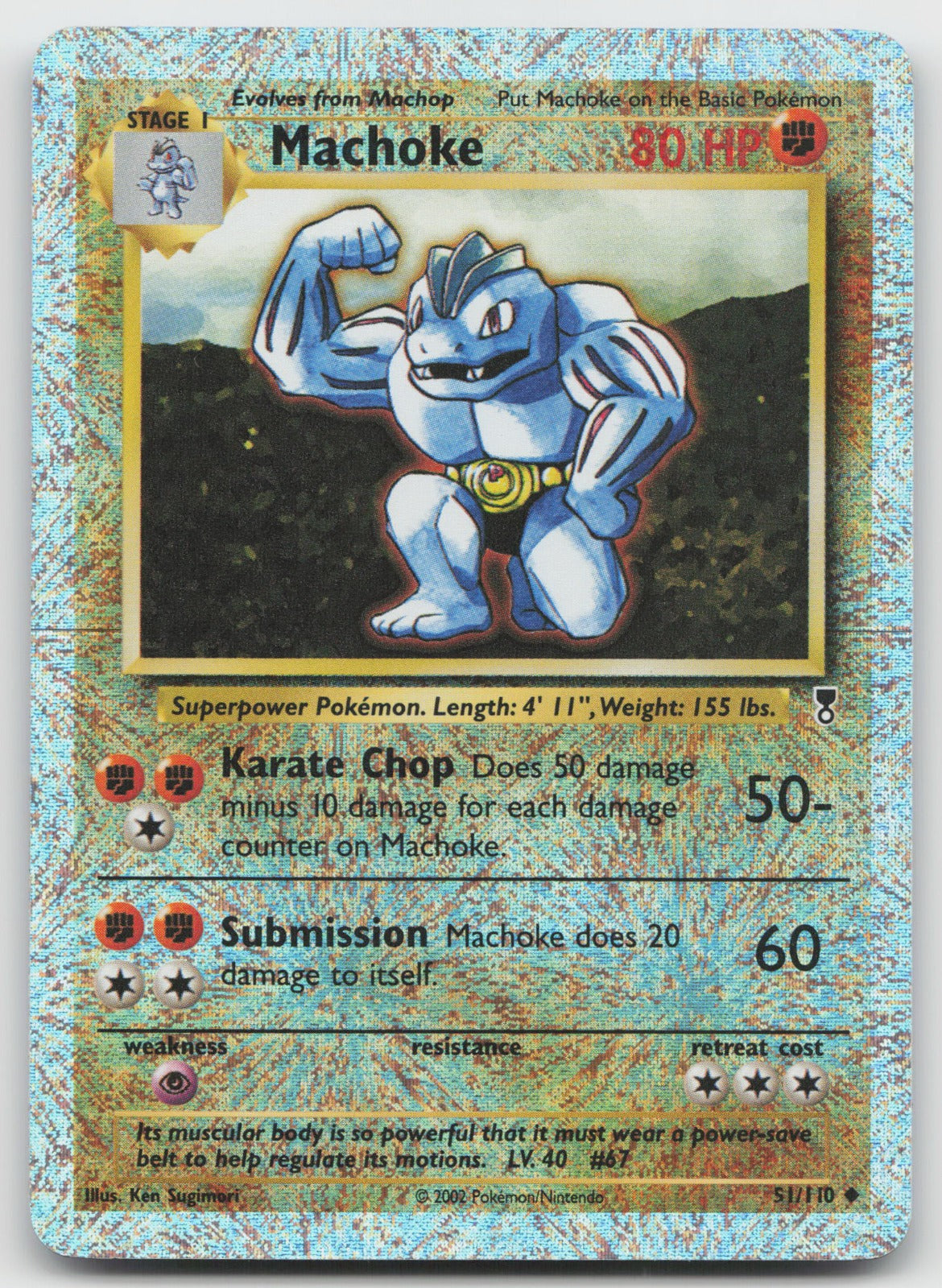 Machoke Reverse Holo Uncommon Legendary Collection 51/110 NM/VLP