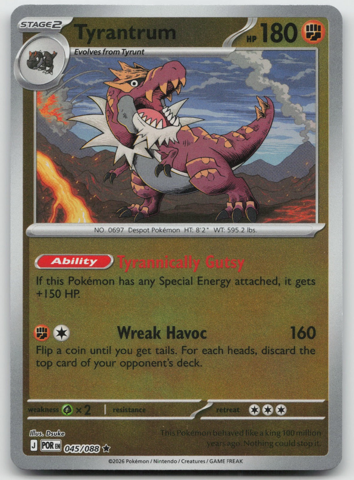 Tyrantrum Rare Reverse Holo ME03: Perfect Order 045/088 NM