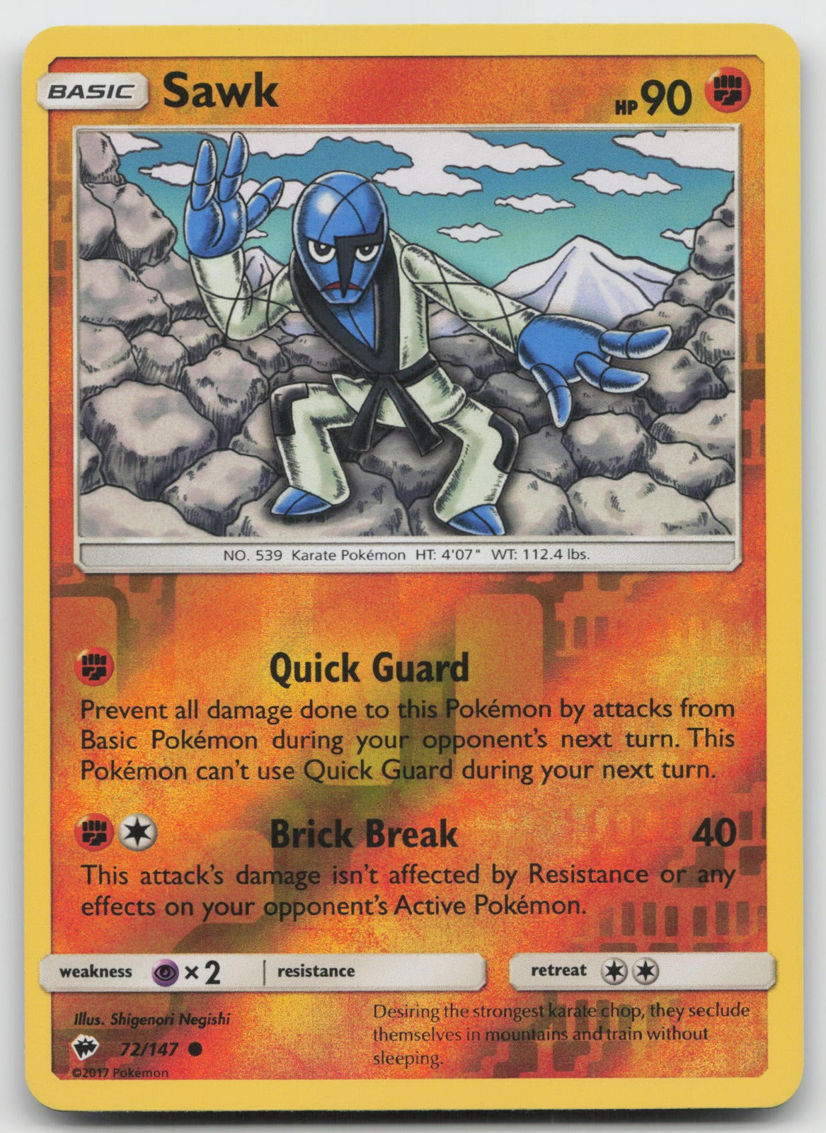Sawk Reverse Holo Common SM - Burning Shadows 72/147 NM