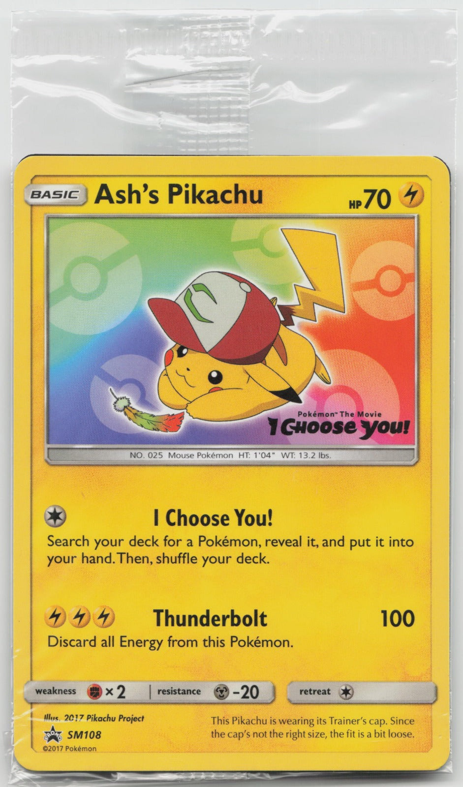 Ash's Pikachu Promo SM108 NM SEALED