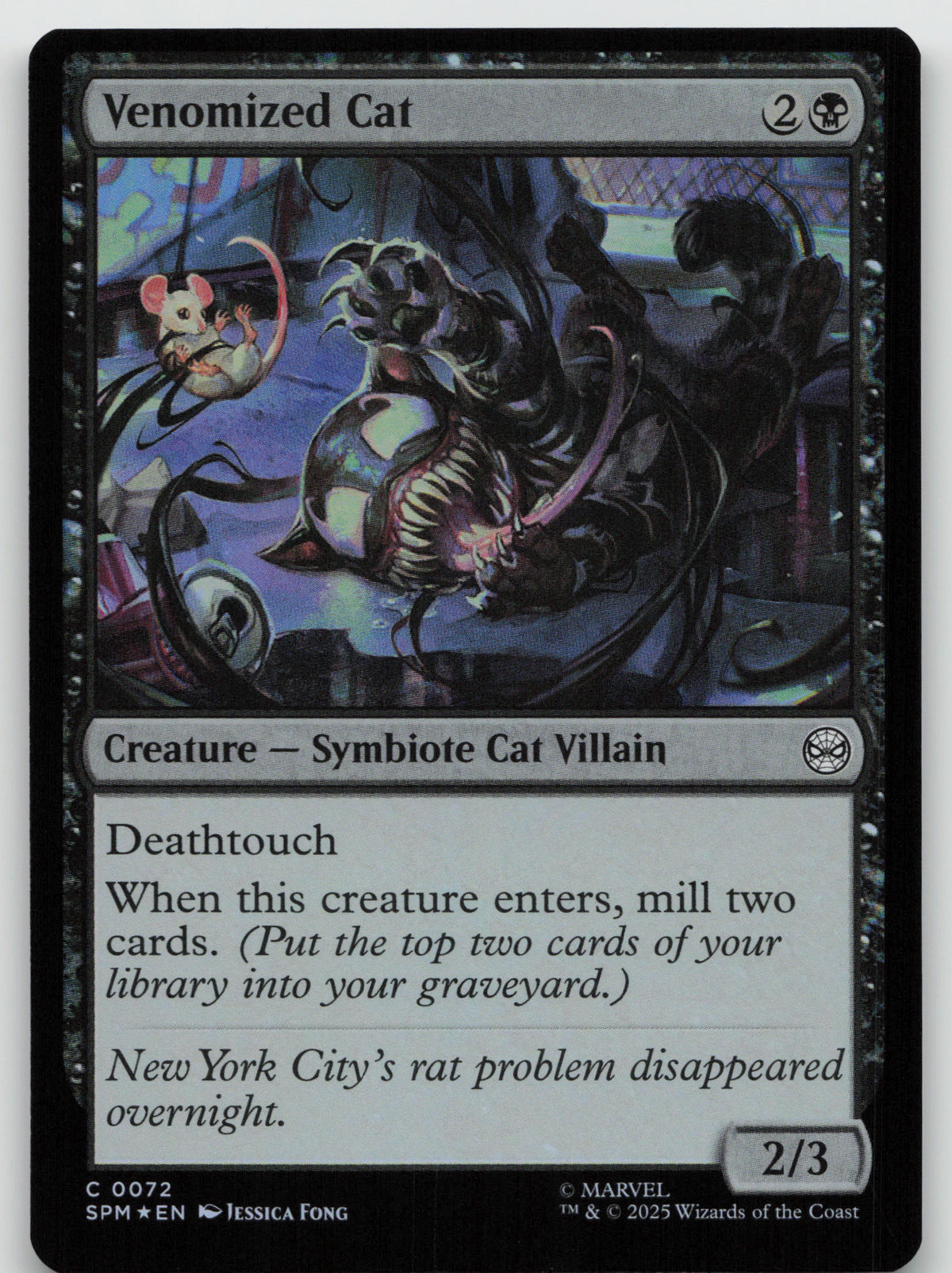 Venomized Cat C Foil Marvel's Spider-Man 72 NM