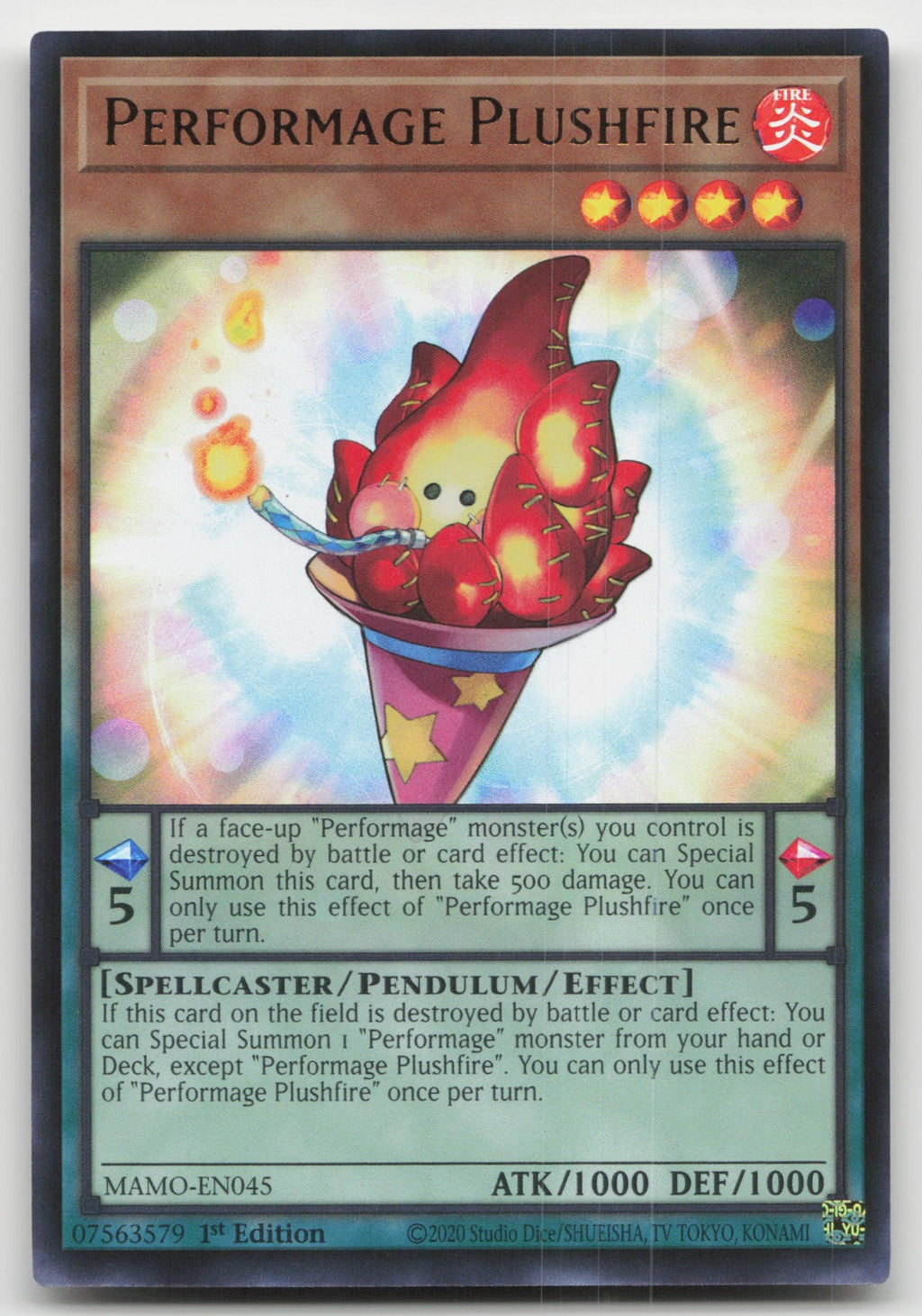 Performage Plushfire 1st Edition Ultra Rare Magnificent Monsters MAMO-EN045 NM