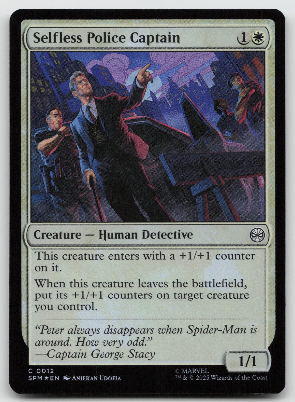 Selfless Police Captain C Foil Marvel's Spider-Man 12 NM