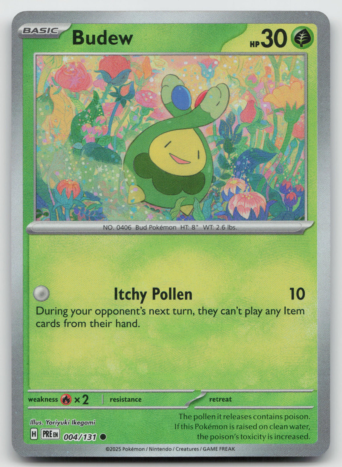 Budew (Master Ball Pattern) Common Holo SV: Prismatic Evolutions 004/131 NM