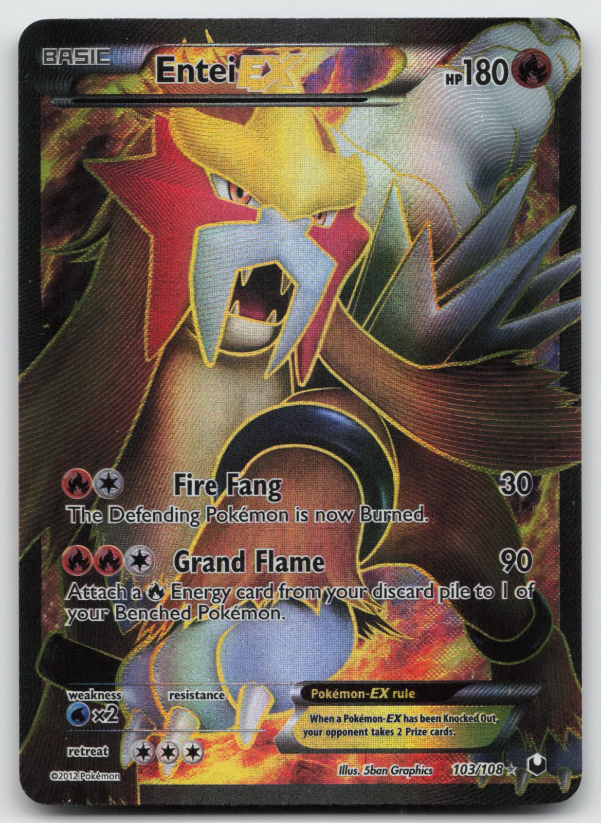 Entei EX (Full Art) Holo Ultra Rare Dark Explorers 103/108 NM