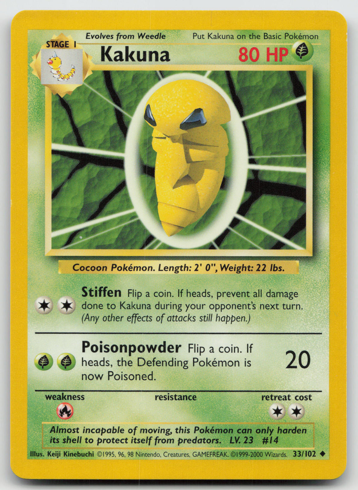 Kakuna Uncommon 4th Print Base Set 33/102 LP