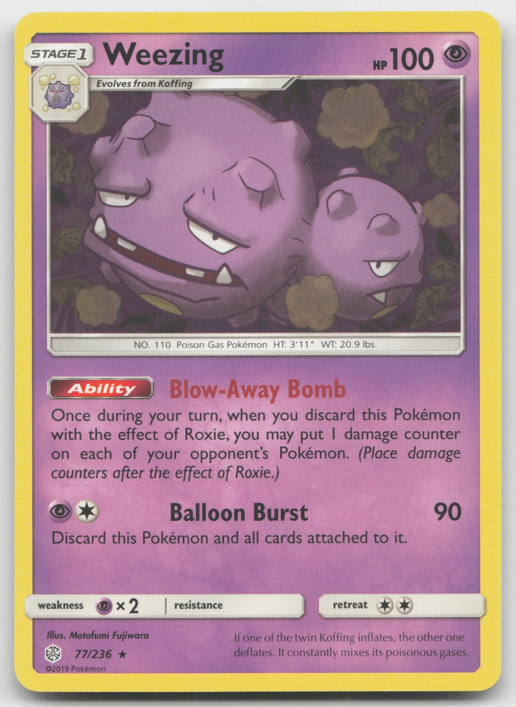 Weezing Rare SM - Cosmic Eclipse 77/236 NM