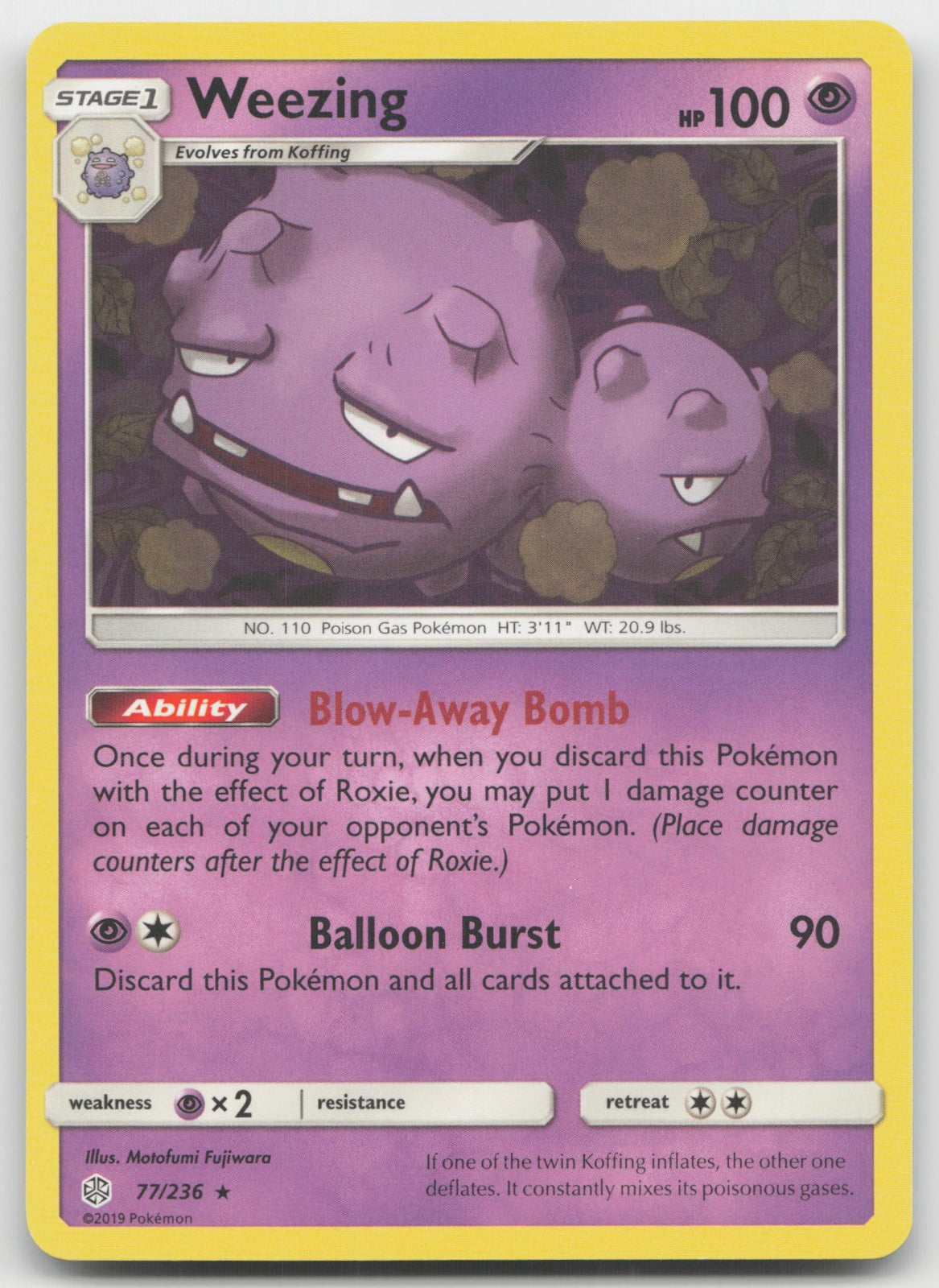Weezing Rare SM - Cosmic Eclipse 77/236 NM