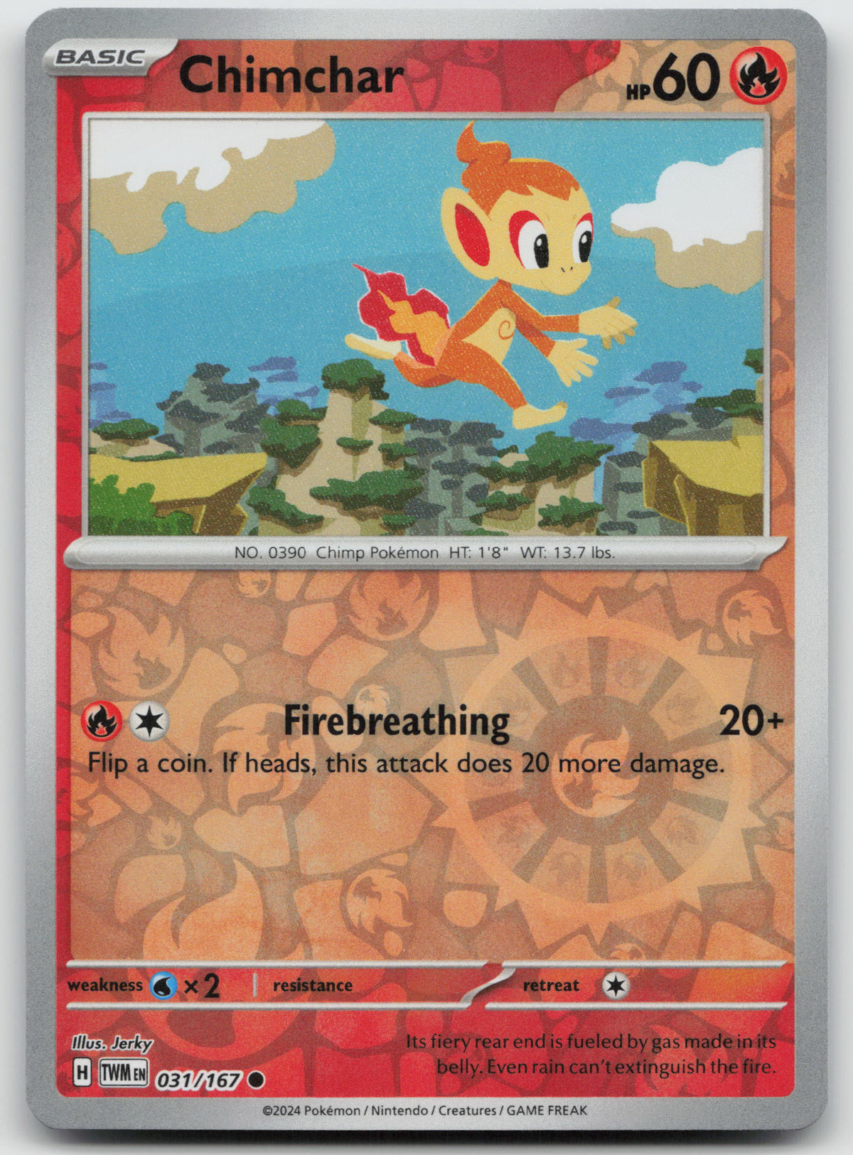 Chimchar Common Reverse Holo SV06: Twilight Masquerade 031/167 NM