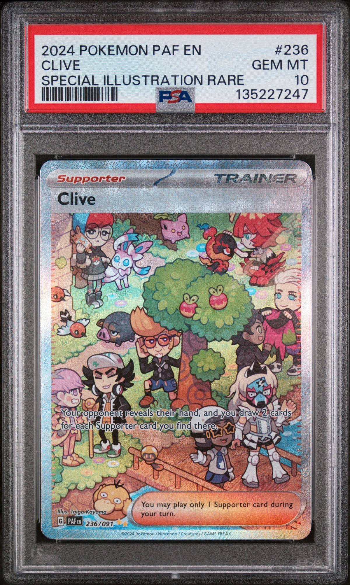Clive Special Illustration Rare Pokemon Paf Paldean Fates 236/091 PSA 10