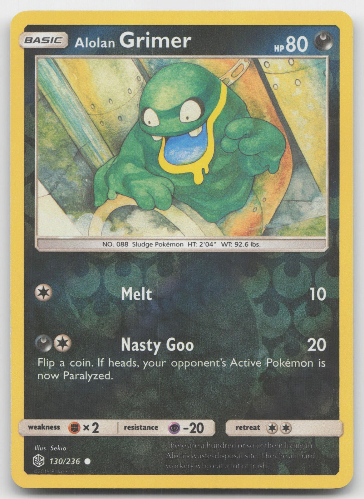 Alolan Grimer Reverse Holo Common SM - Cosmic Eclipse 130/236 NM