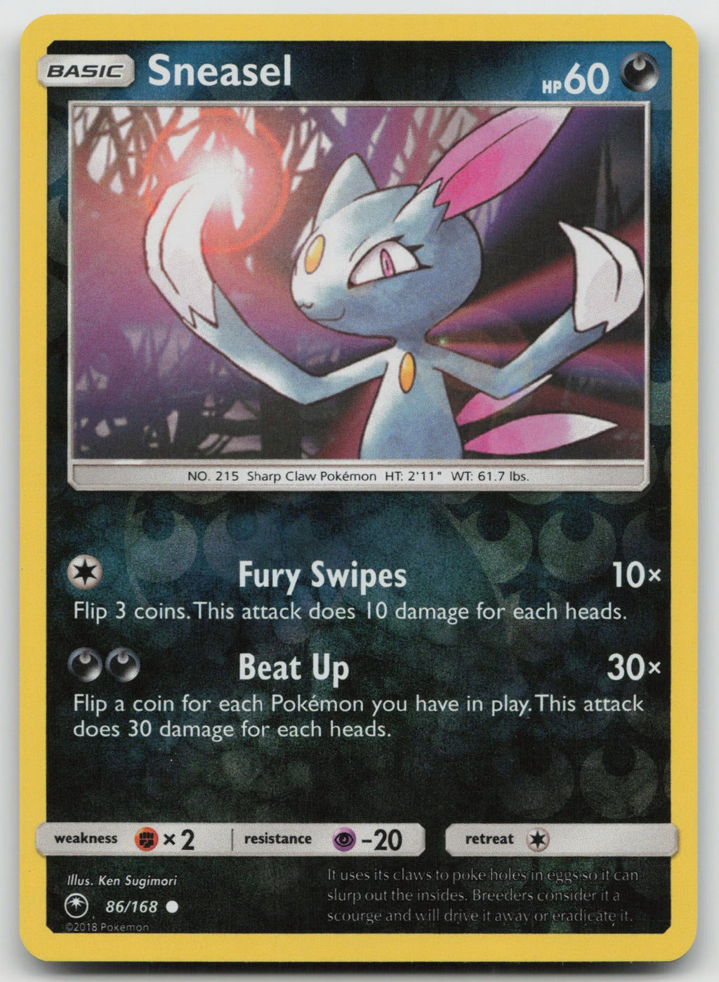 Sneasel Reverse Holo Common SM - Celestial Storm 86/168 NM