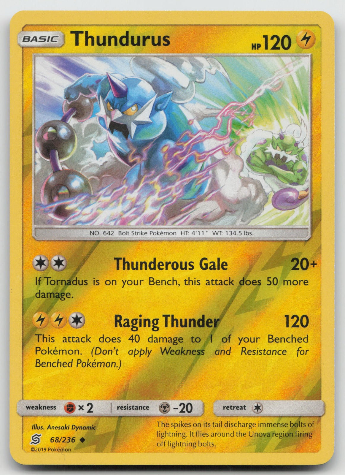 Thundurus Reverse Holo Uncommon SM - Unified Minds 68/236 NM