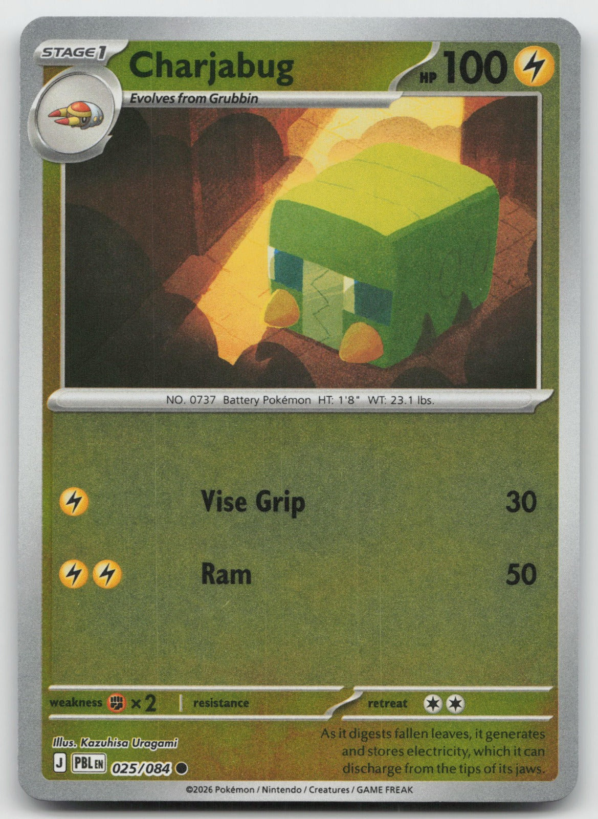 Charjabug Reverse Holo Common ME05: Pitch Black 025/084 NM