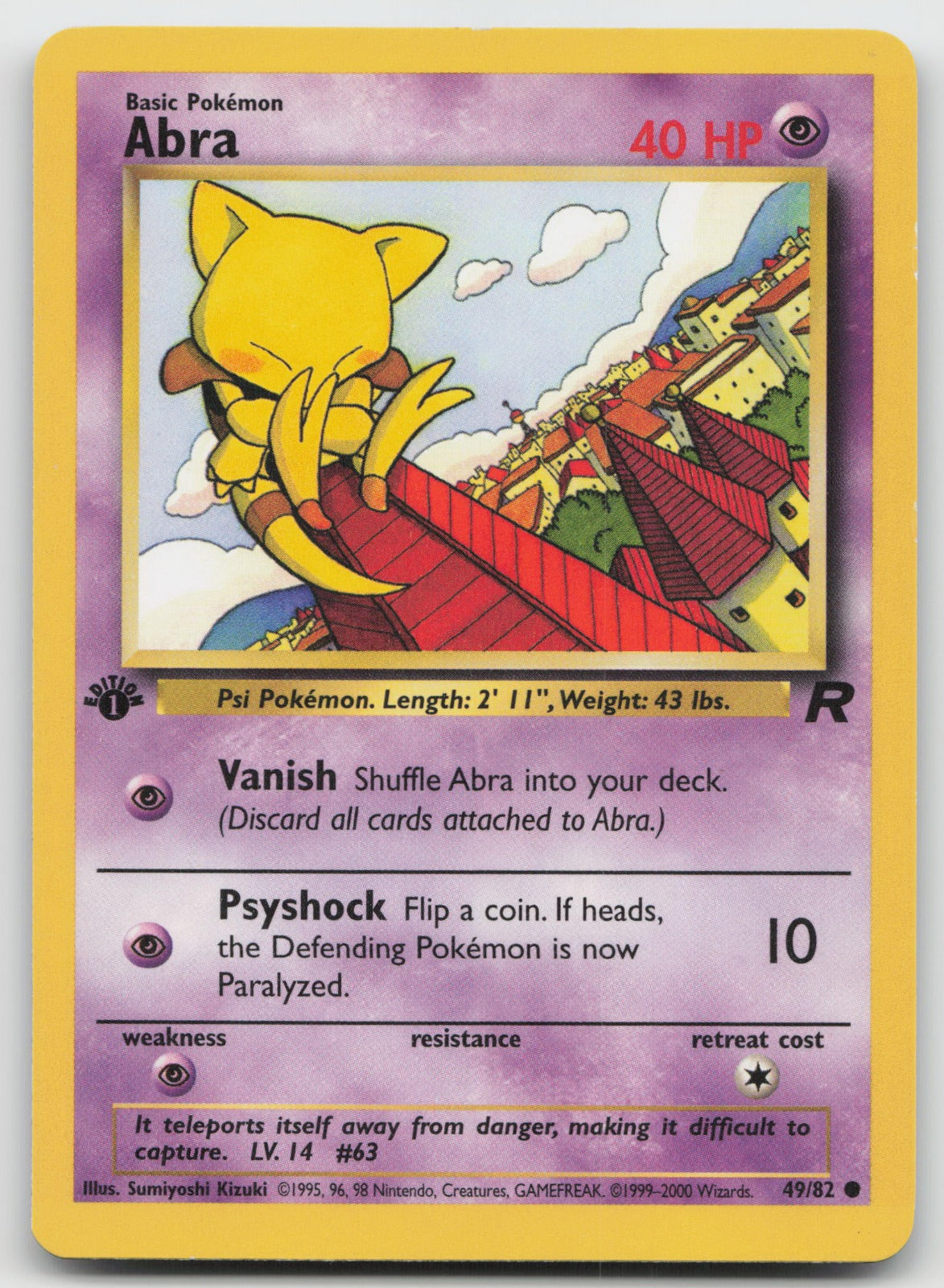 Abra Common 1st Edition Team Rocket 49/82 LP
