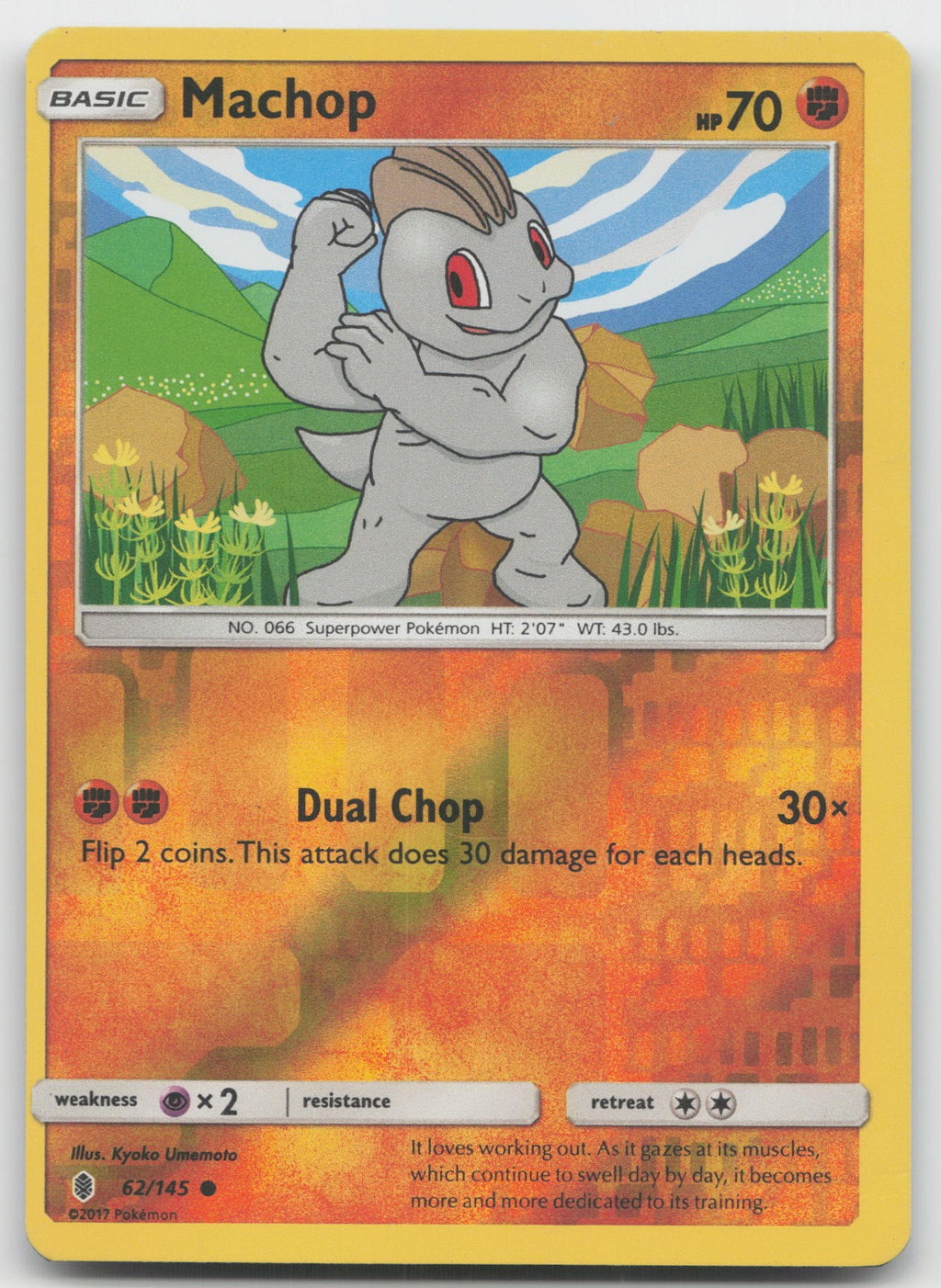 Machop Reverse Holo Common SM - Guardians Rising 62/145 LP