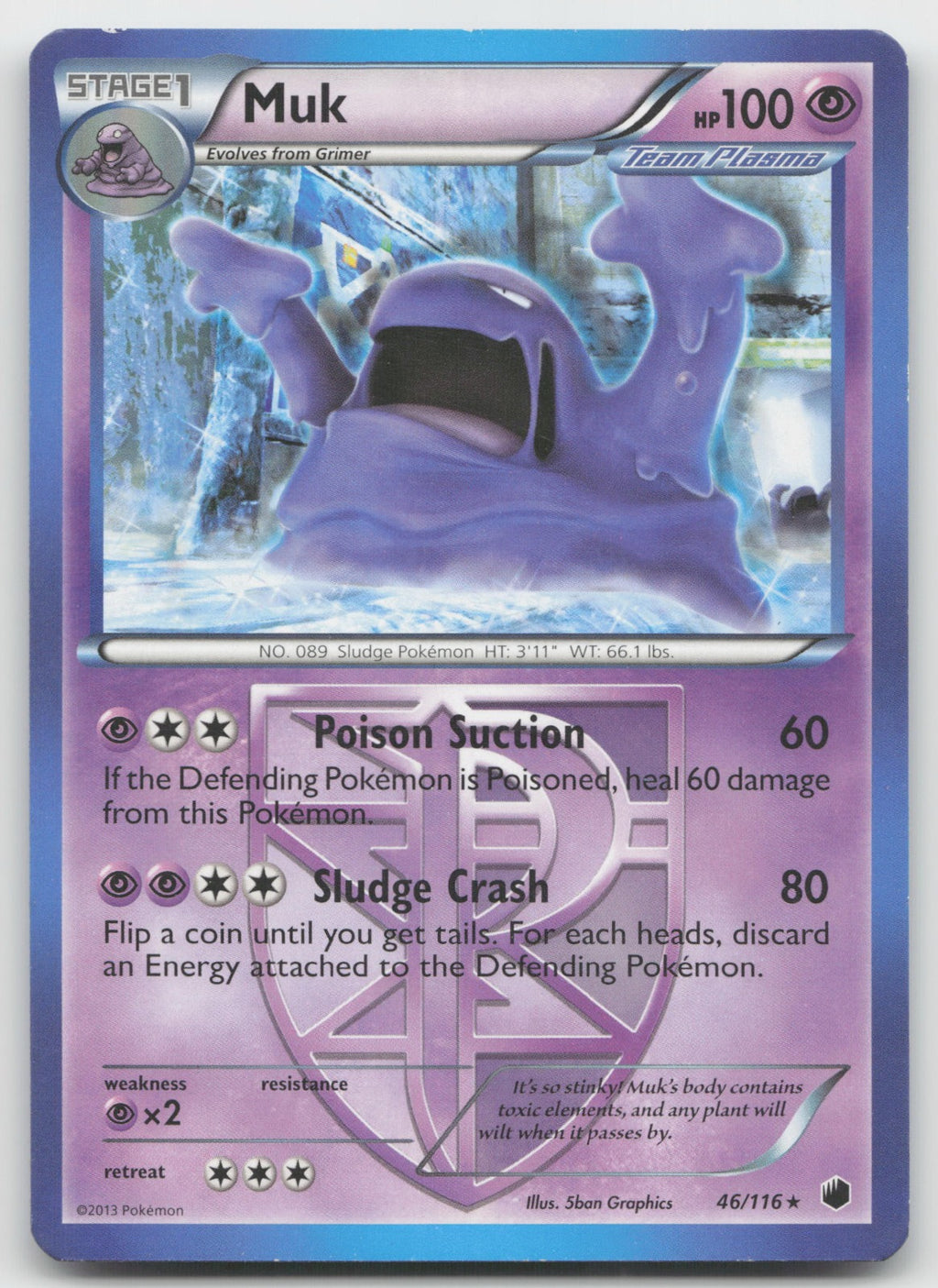 Muk (Team Plasma) Rare Plasma Freeze 46/116 LP