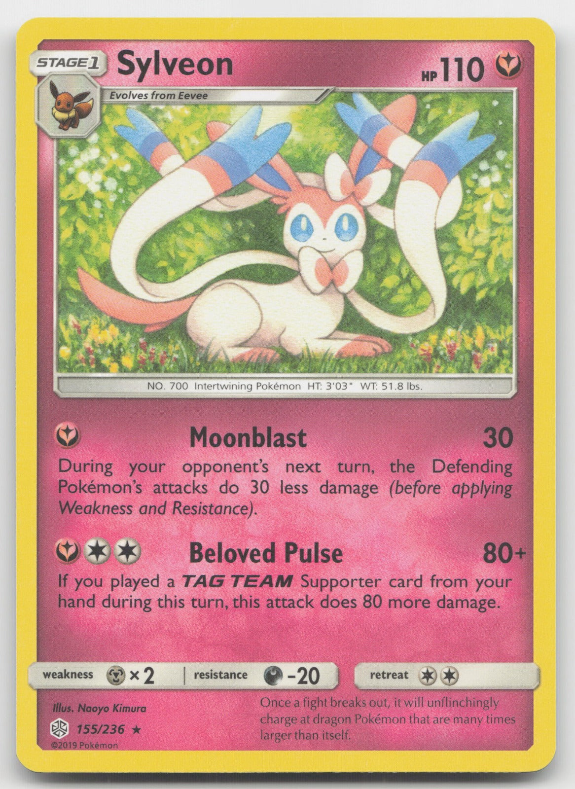Sylveon Rare SM - Cosmic Eclipse 155/236 NM