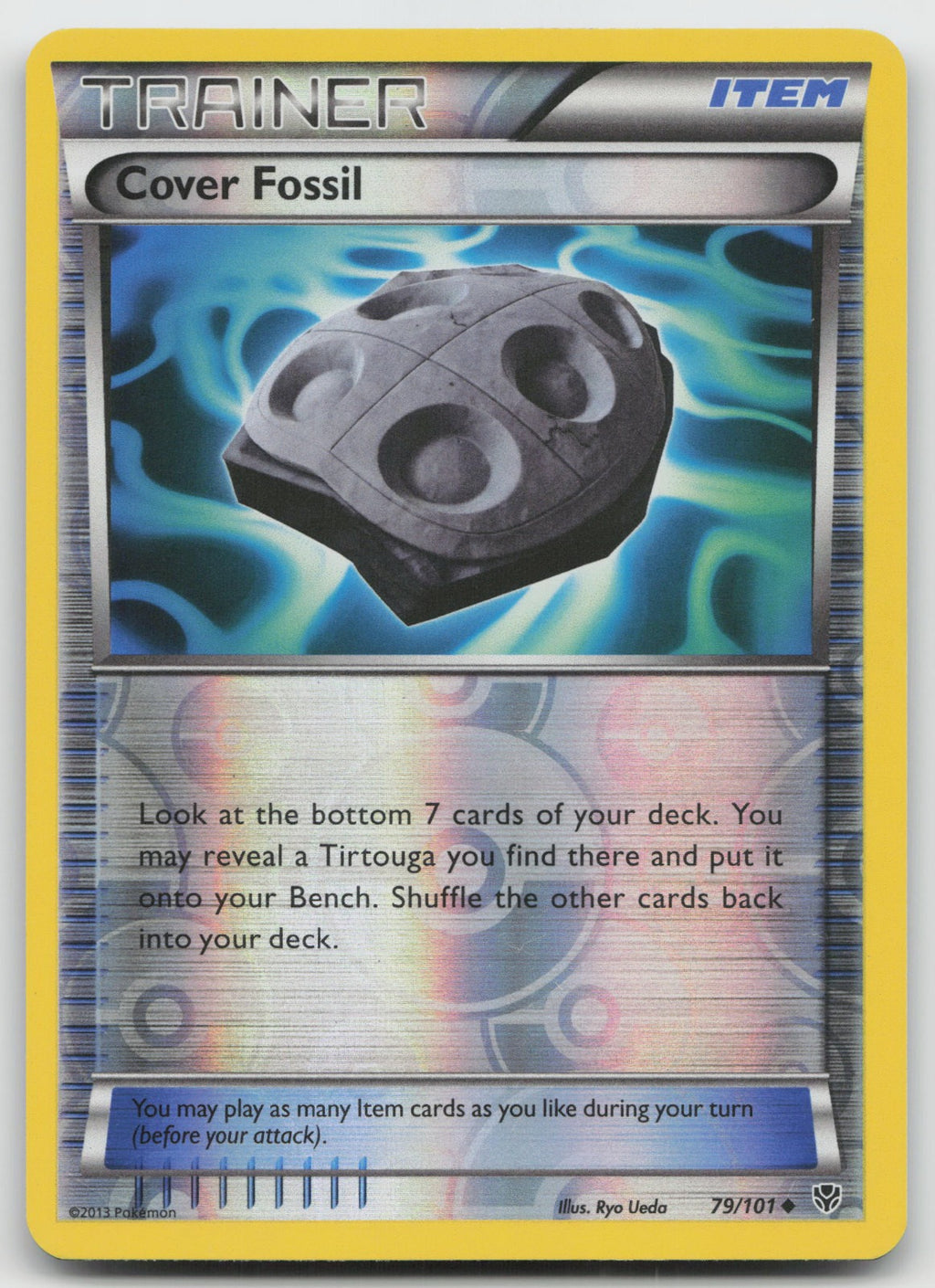 Cover Fossil Uncommon Reverse Holo Plasma Blast 79/101 LP