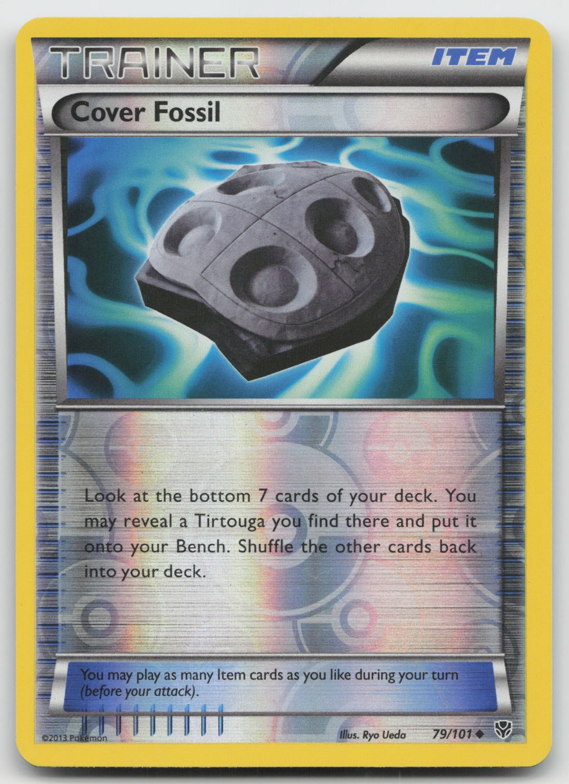 Cover Fossil Uncommon Reverse Holo Plasma Blast 79/101 LP