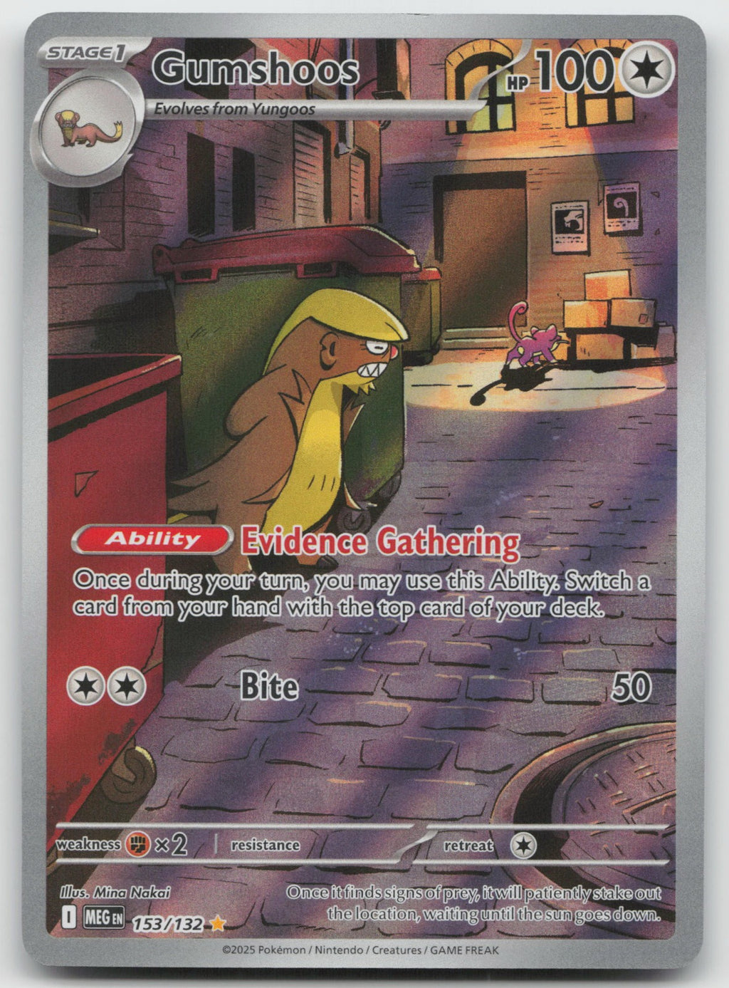 Gumshoos Illustration Rare Holo ME01: Mega Evolution 153/132 NM