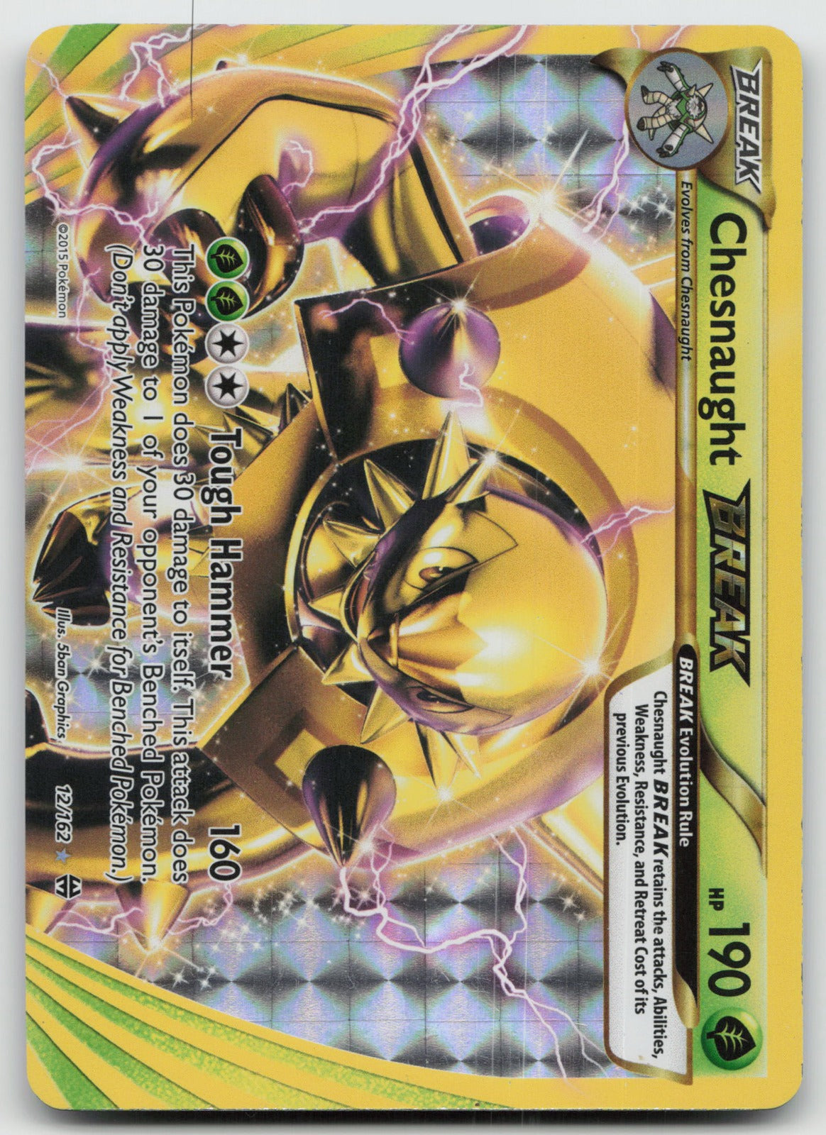 Chesnaught BREAK Ultra Rare XY - BREAKthrough 12/162 IVERTED BACK BACK ERROR LP