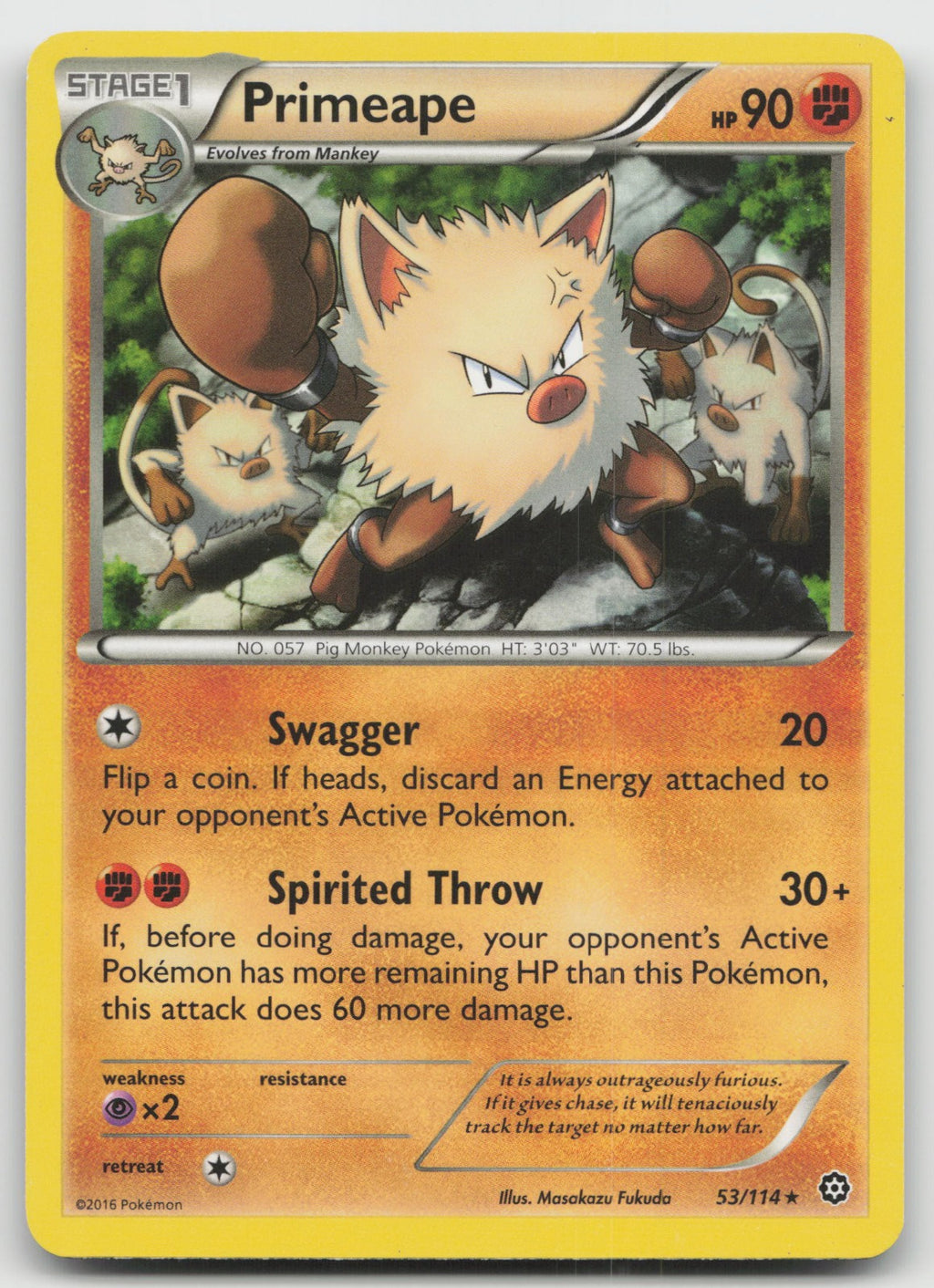 Primeape Rare XY - Steam Siege 53/114 MP