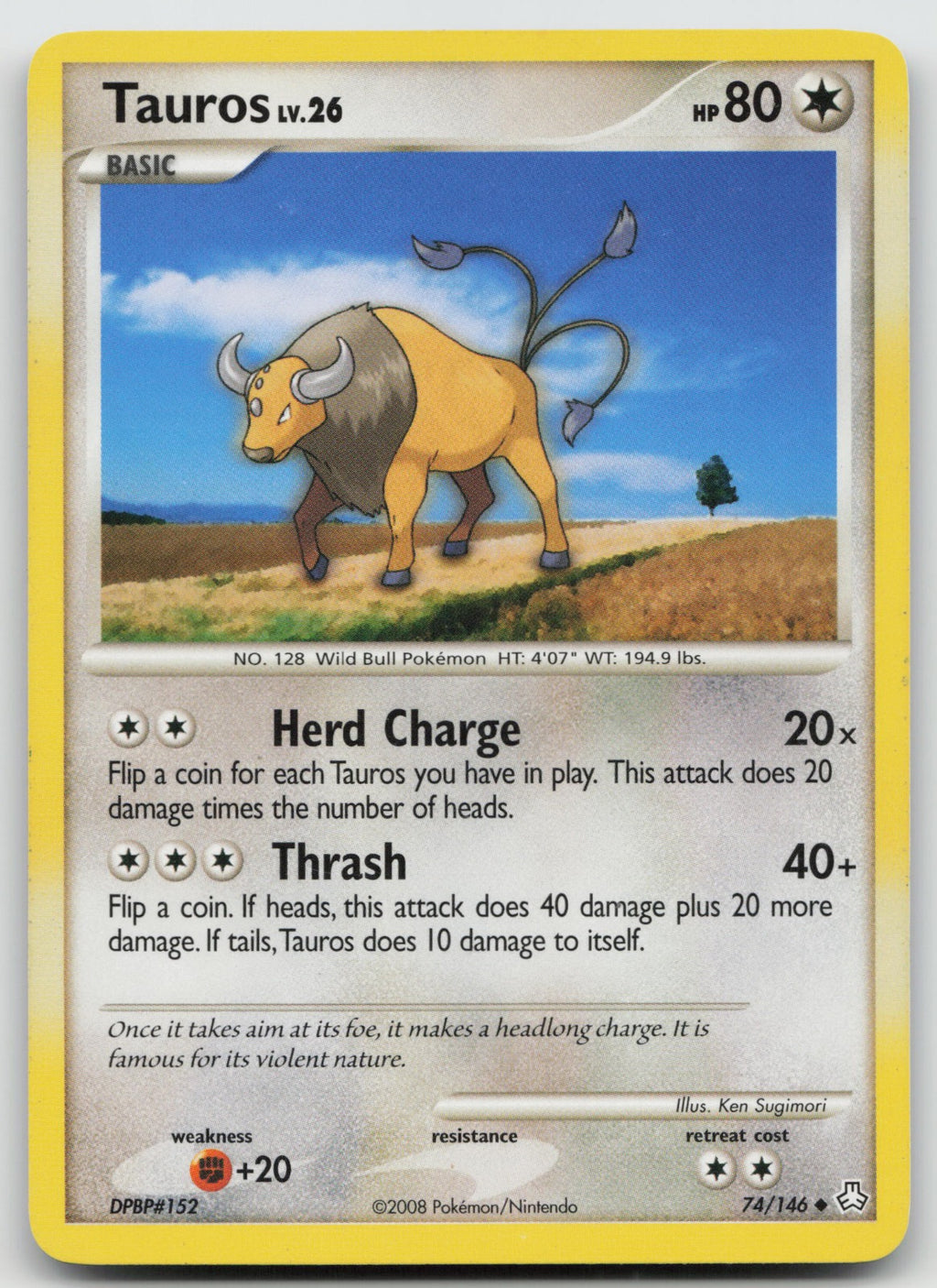 Tauros Uncommon Legends Awakened 74/146 LP