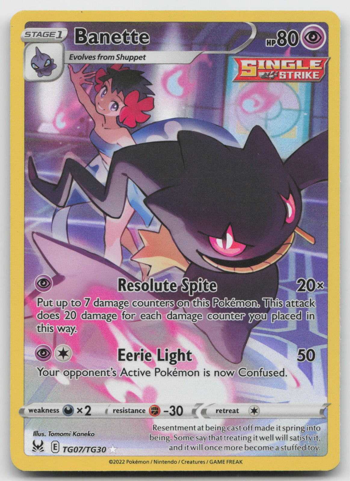 Banette Ultra Rare Holo SWSH11: Lost Origin Trainer Gallery TG07/TG30 NM