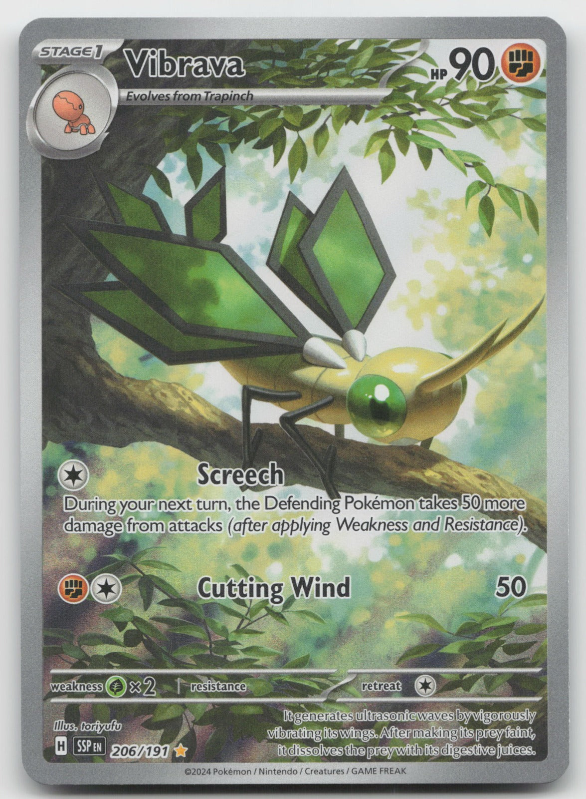Vibrava Holo Illustration Rare SV08: Surging Sparks 206/191 NM