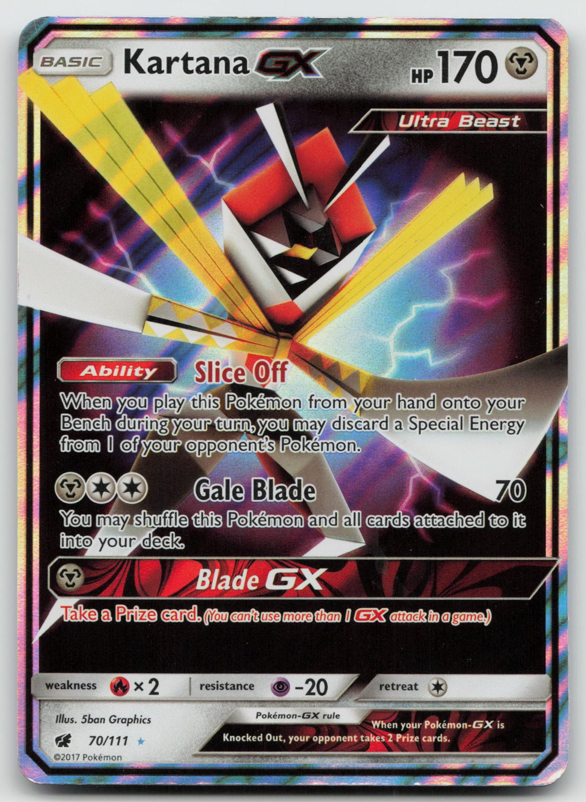 Kartana GX Holo Ultra Rare SM - Crimson Invasion 70/111 MP