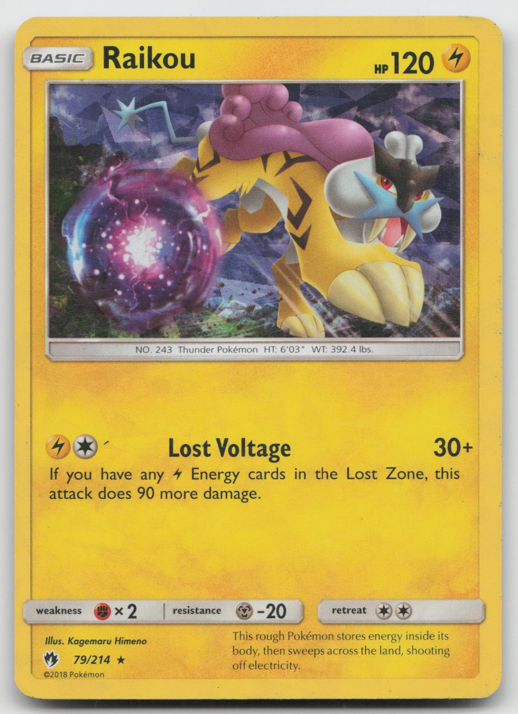 Raikou (SM Lost Thunder) Cracked Ice Holo Rare Deck Exclusives 79/214 NM