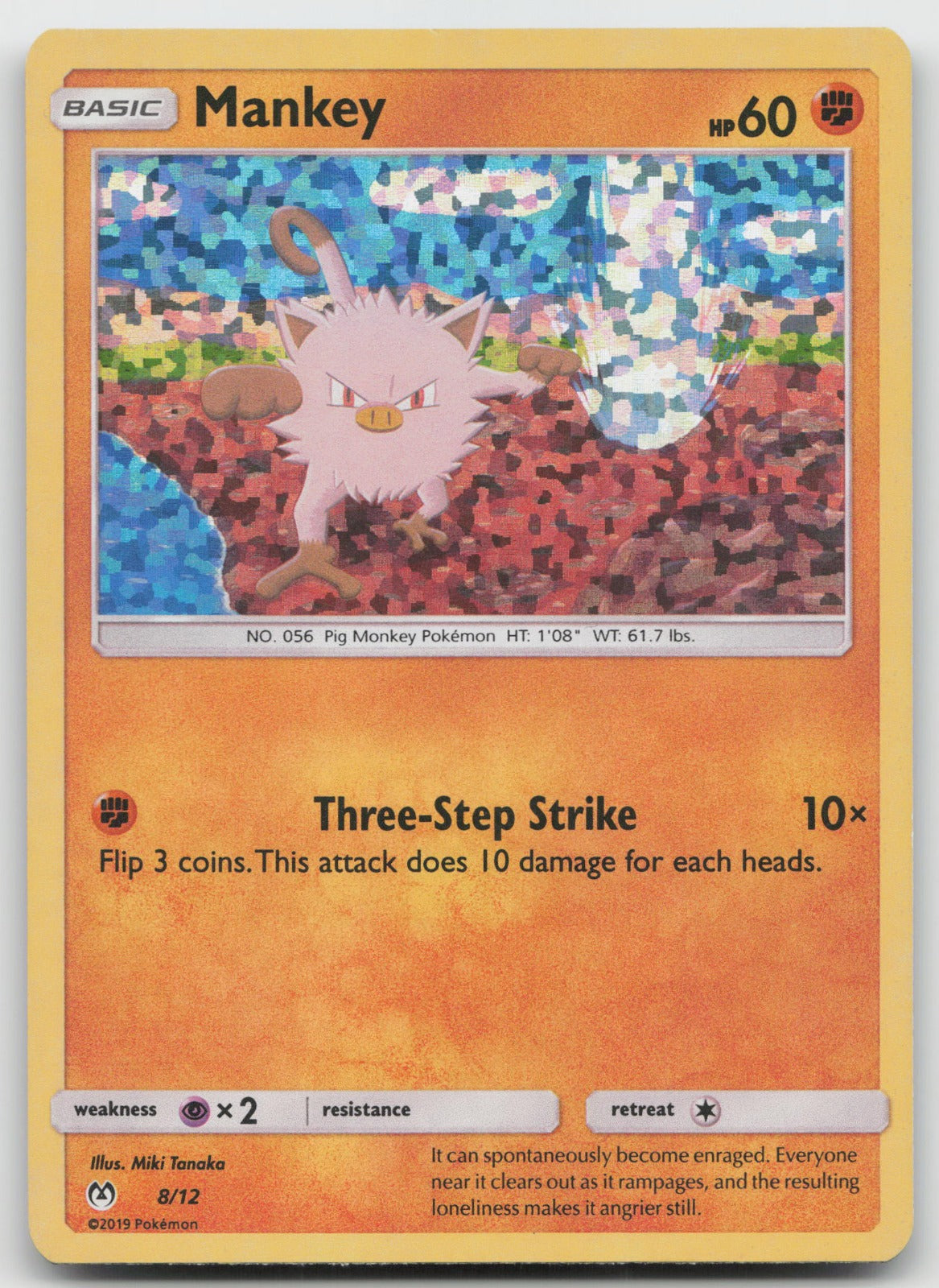 Mankey Holo Promo McDonald's 2019 8/12 NM