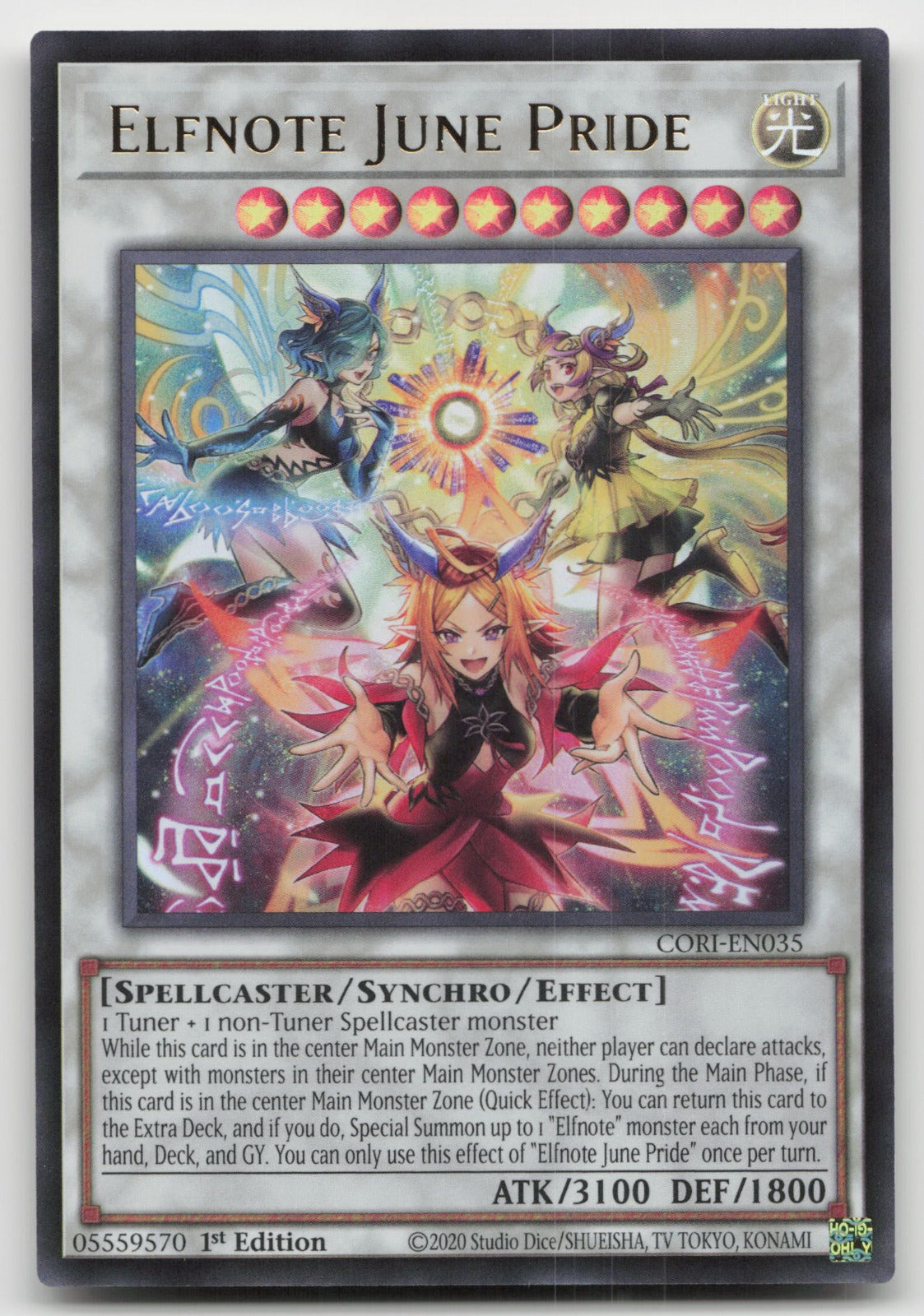 Elfnote June Pride 1st Edition Ultra Rare Chaos Origins CORI-EN035 NM