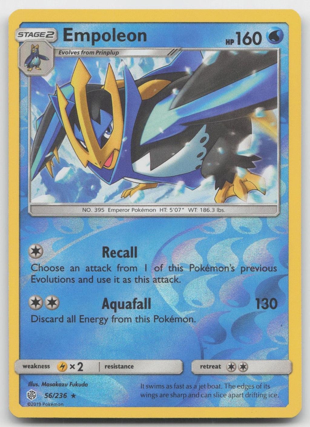 Empoleon Reverse Holo Rare SM - Cosmic Eclipse 56/236 NM