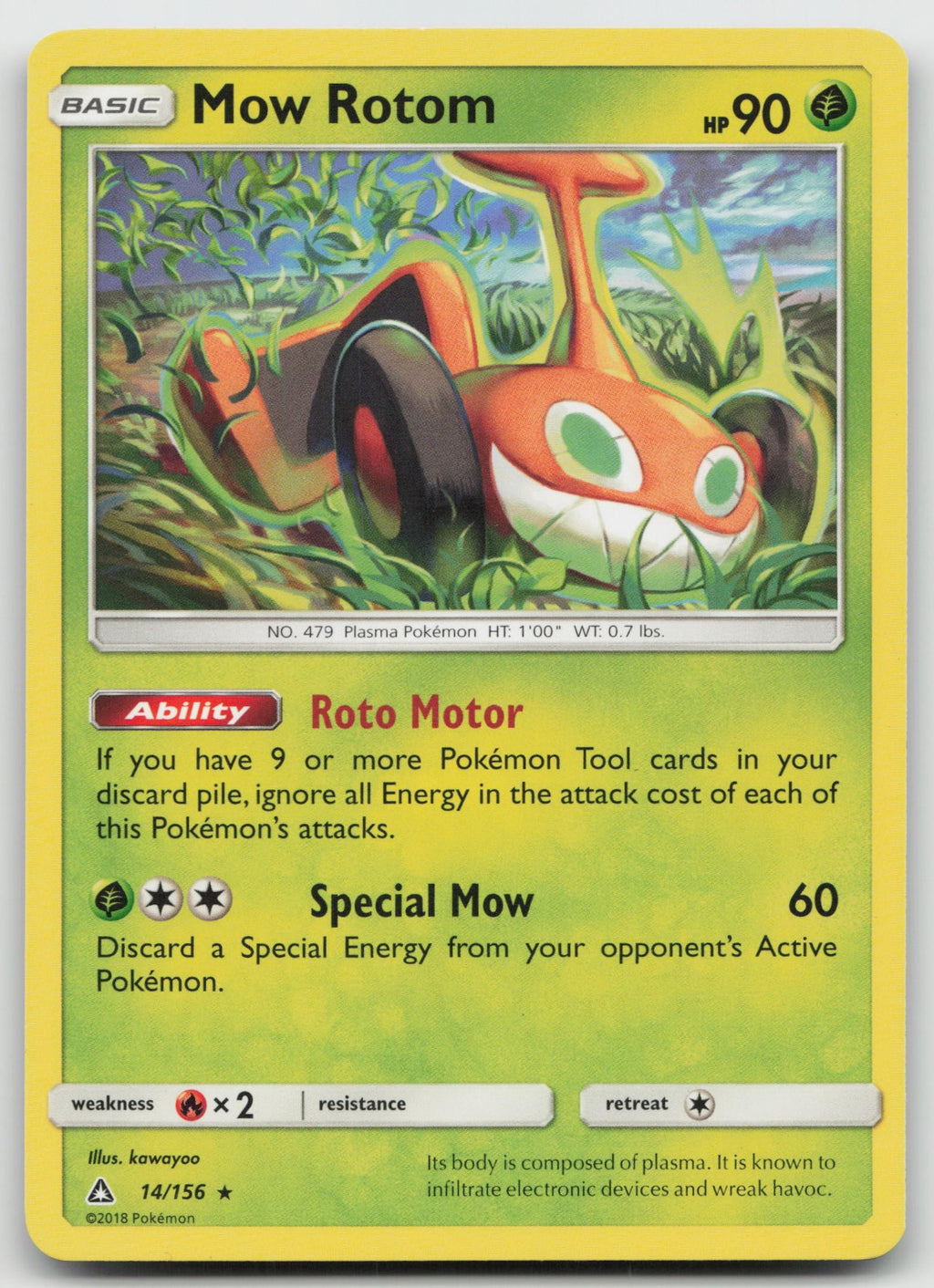 Mow Rotom Rare SM - Ultra Prism 14/156 LP