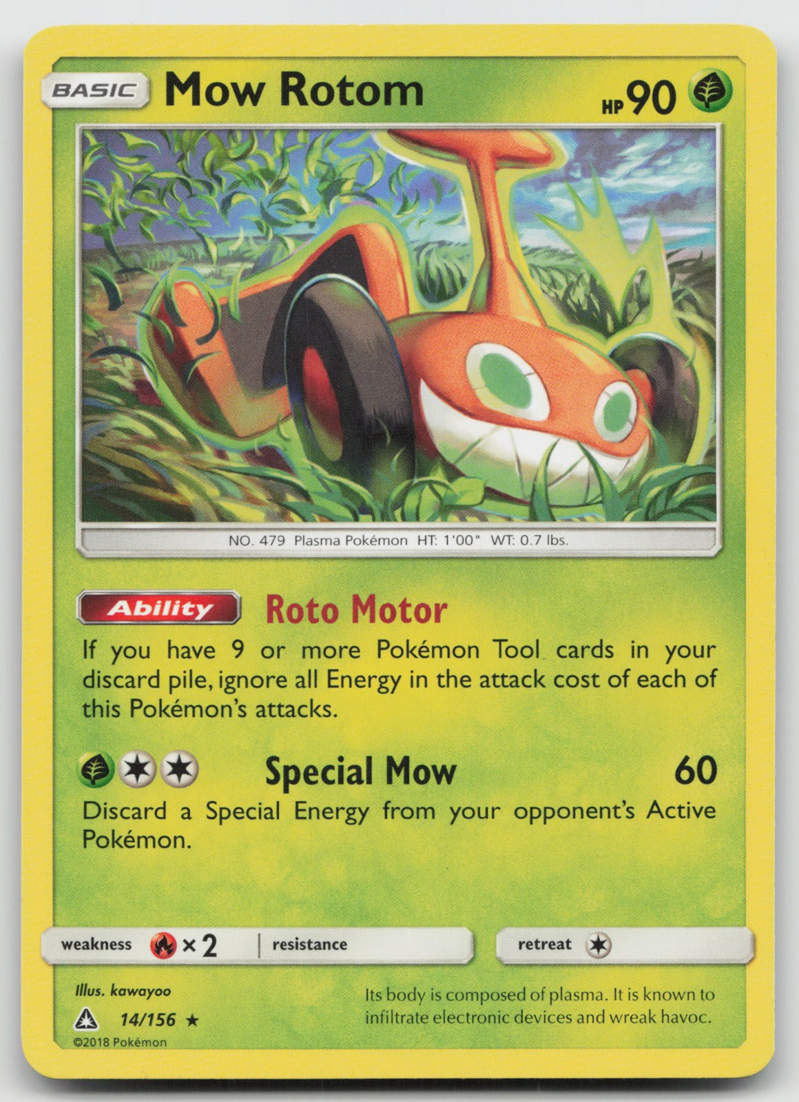 Mow Rotom Rare SM - Ultra Prism 14/156 LP