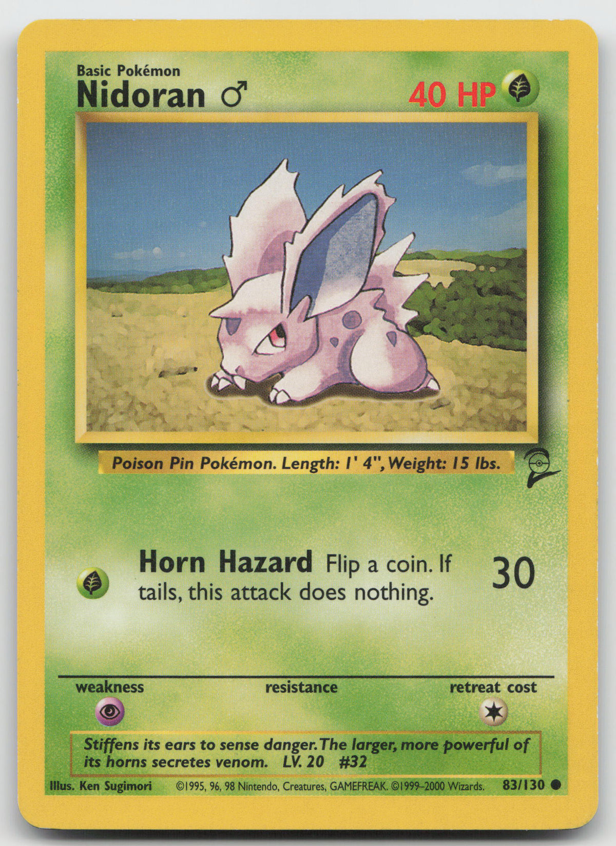 Nidoran M Common Unlimited Base Set 2 83/130 LP