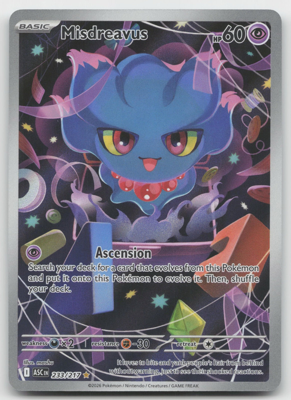 Misdreavus Holo Illustration Rare ME: Ascended Heroes 233/217 NM