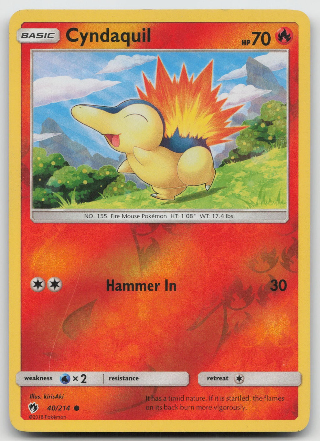Cyndaquil Reverse Holo Common SM - Lost Thunder 40/214 NM