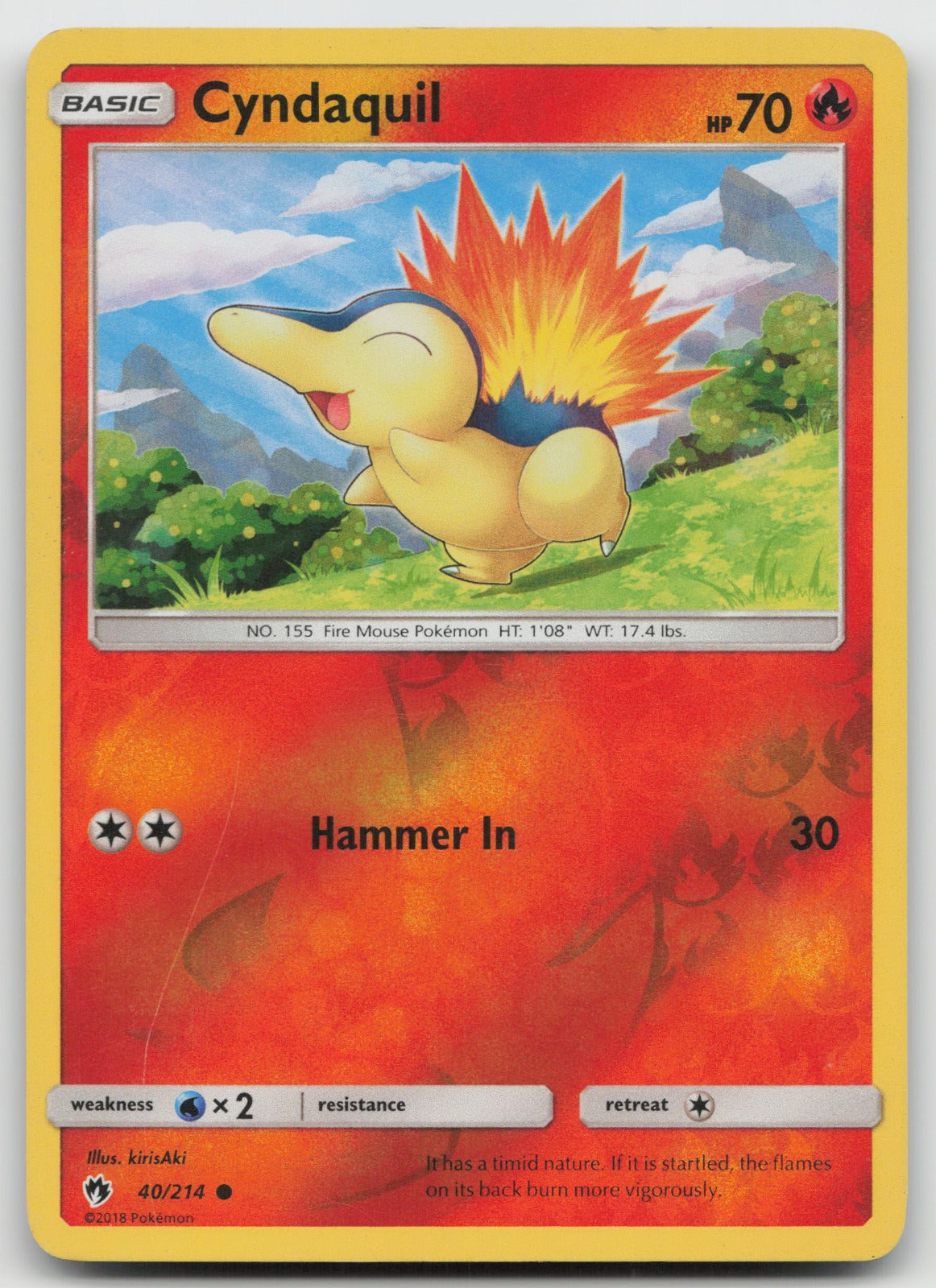 Cyndaquil Reverse Holo Common SM - Lost Thunder 40/214 NM