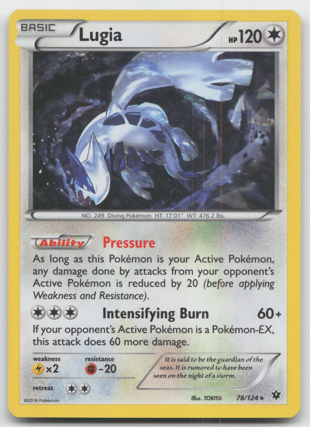 Lugia (XY Fates Collide) Cracked Ice Holo Rare Deck Exclusives 78/124 LP