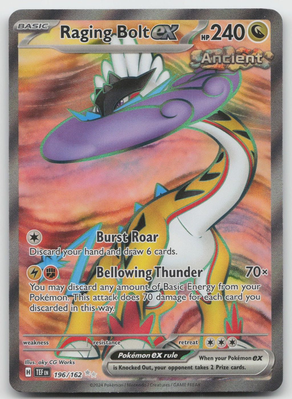 Raging Bolt ex Holo Ultra Rare SV05: Temporal Forces 196/162 NM