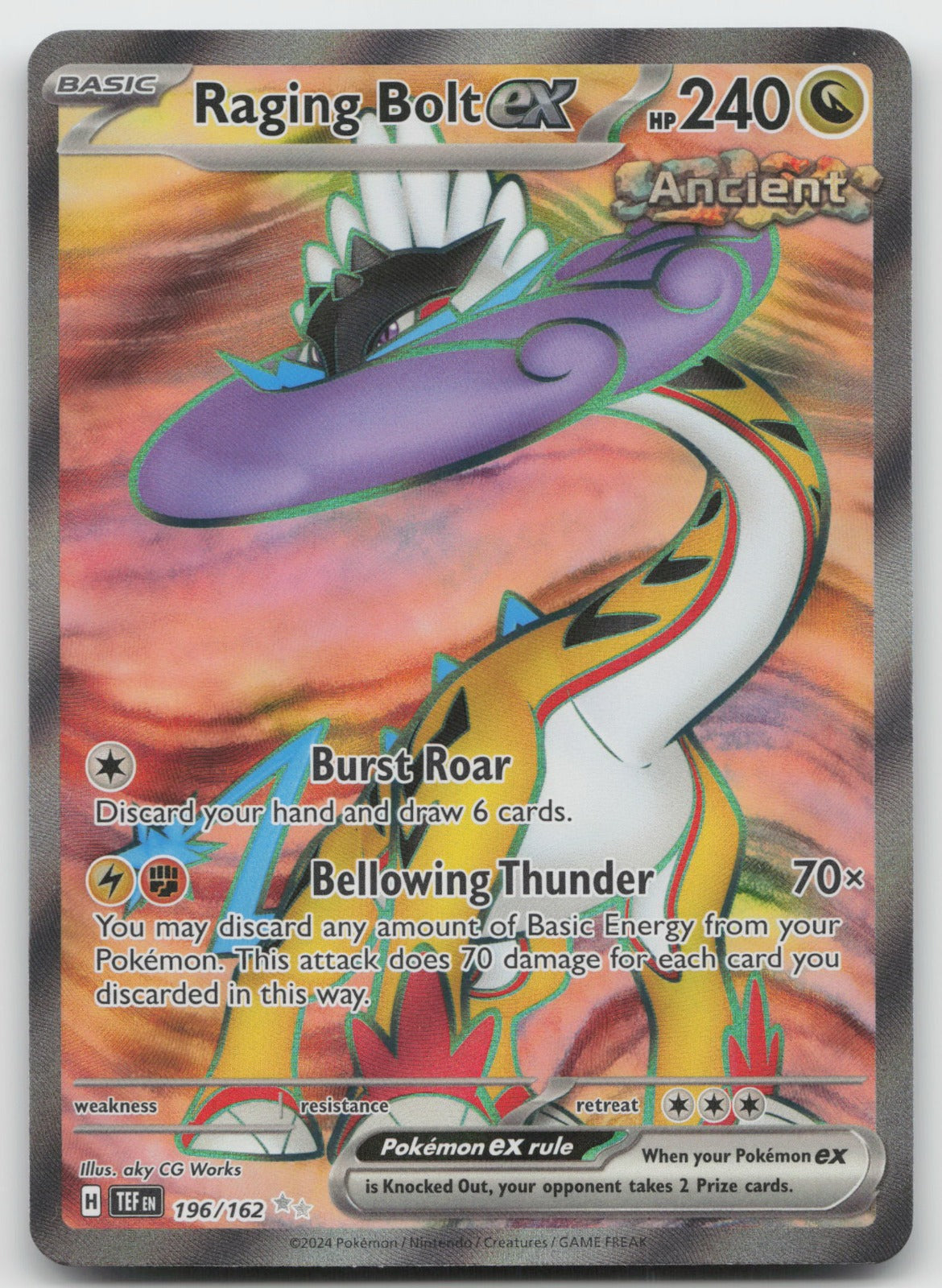 Raging Bolt ex Holo Ultra Rare SV05: Temporal Forces 196/162 NM