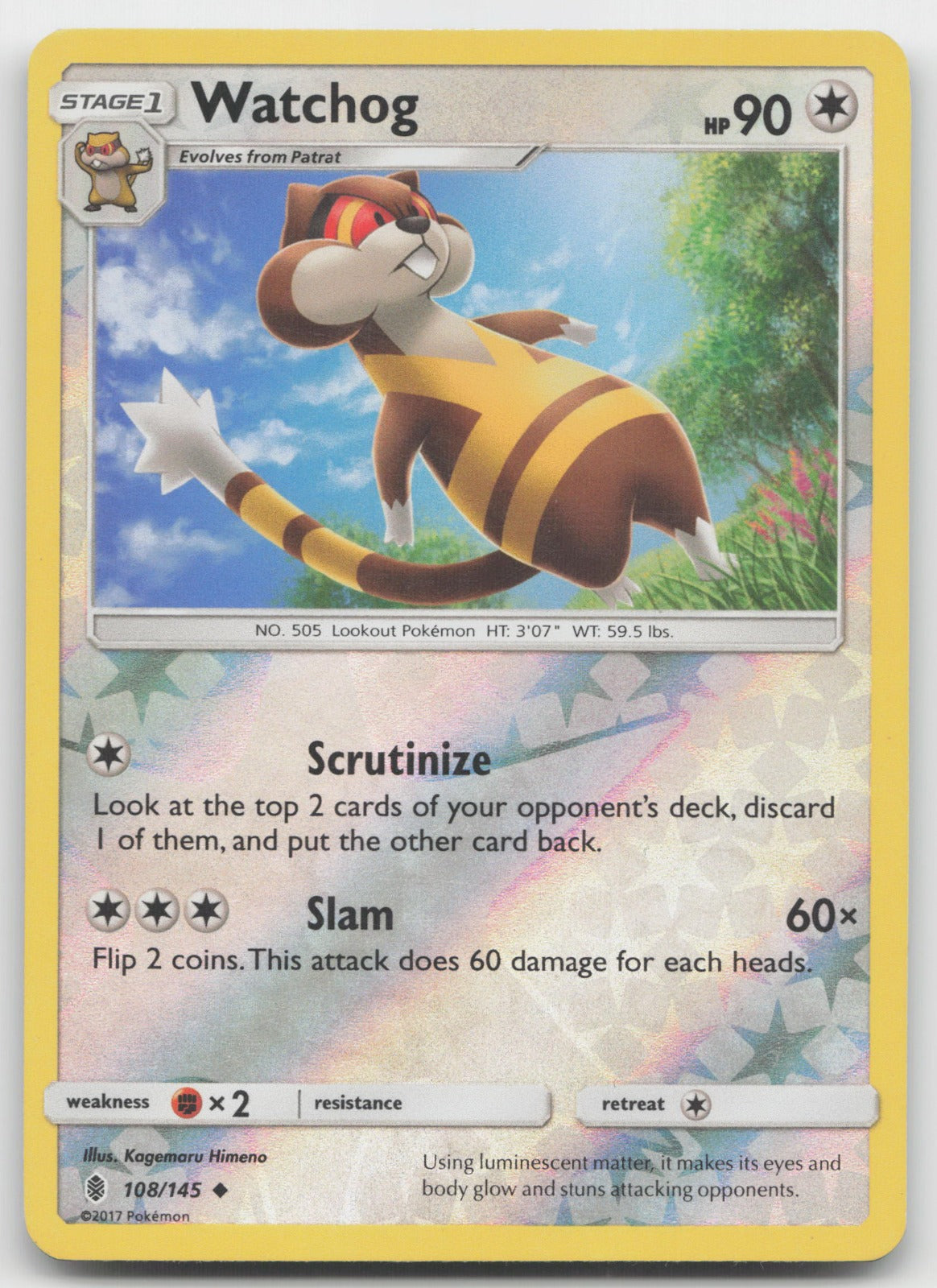 Watchog Reverse Holo Uncommon SM - Guardians Rising 108/145 LP