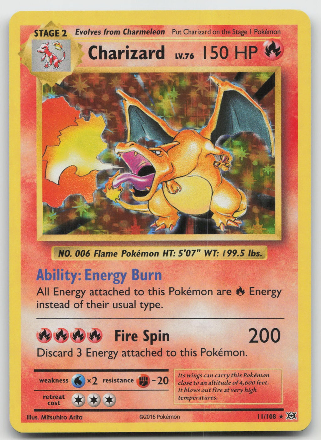 Charizard Holo Rare XY - Evolutions 11/108 NM
