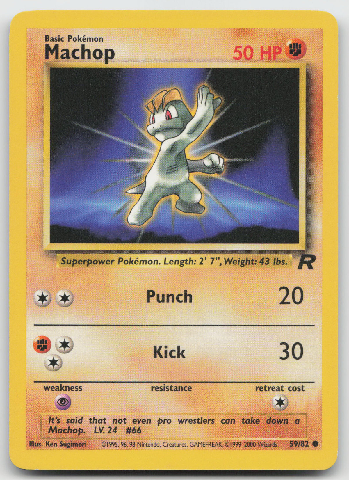 Machop Common Unlimited Team Rocket 59/82 LP